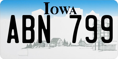 IA license plate ABN799