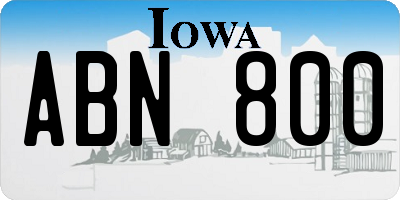 IA license plate ABN800