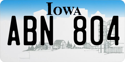 IA license plate ABN804