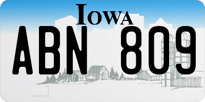 IA license plate ABN809