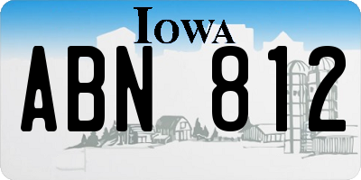 IA license plate ABN812