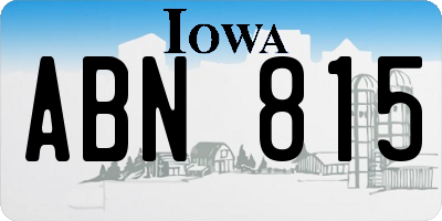 IA license plate ABN815