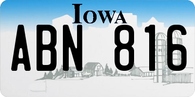 IA license plate ABN816