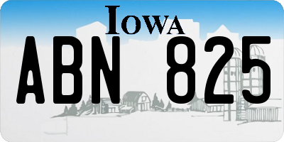 IA license plate ABN825