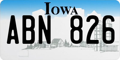 IA license plate ABN826