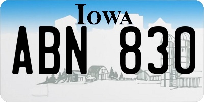 IA license plate ABN830