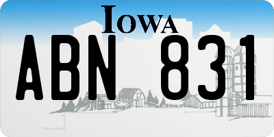 IA license plate ABN831