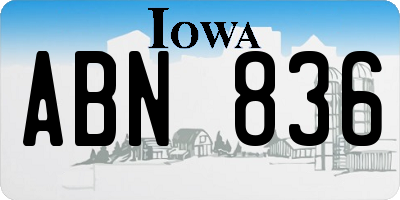 IA license plate ABN836