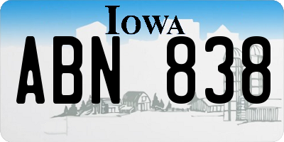 IA license plate ABN838