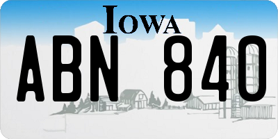 IA license plate ABN840