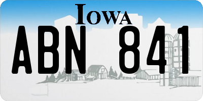 IA license plate ABN841