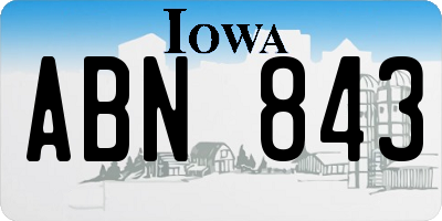 IA license plate ABN843