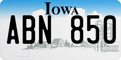 IA license plate ABN850