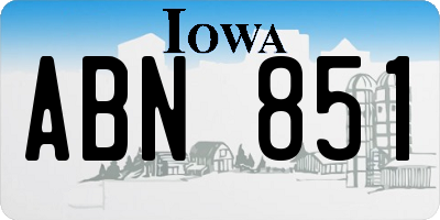 IA license plate ABN851