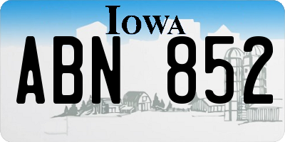IA license plate ABN852