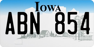 IA license plate ABN854