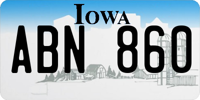 IA license plate ABN860