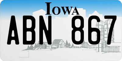 IA license plate ABN867