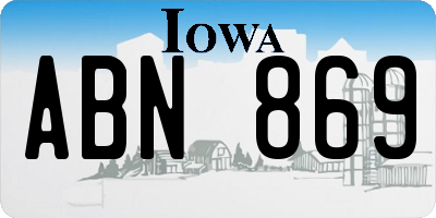 IA license plate ABN869