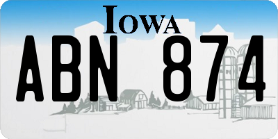 IA license plate ABN874