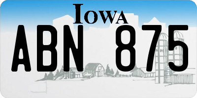 IA license plate ABN875