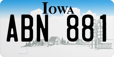 IA license plate ABN881
