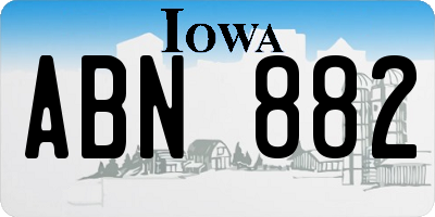 IA license plate ABN882