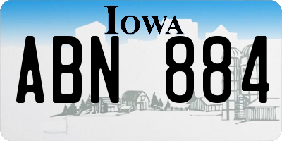 IA license plate ABN884