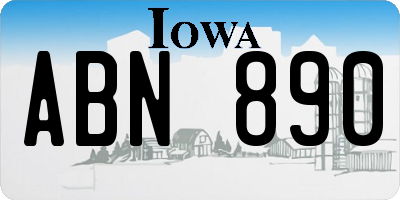 IA license plate ABN890