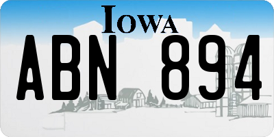 IA license plate ABN894