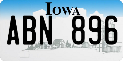 IA license plate ABN896