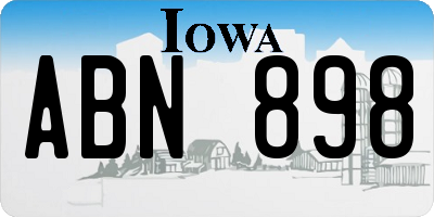 IA license plate ABN898