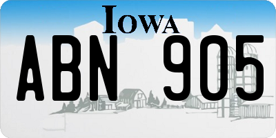 IA license plate ABN905