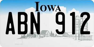 IA license plate ABN912