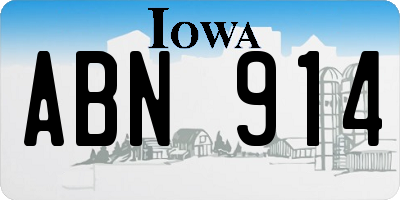 IA license plate ABN914