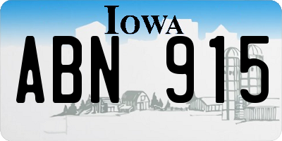 IA license plate ABN915