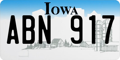 IA license plate ABN917