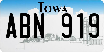IA license plate ABN919