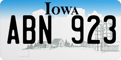 IA license plate ABN923