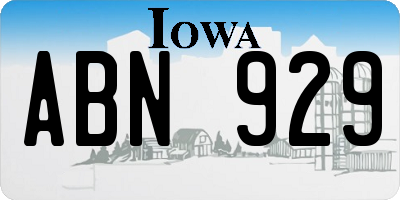 IA license plate ABN929