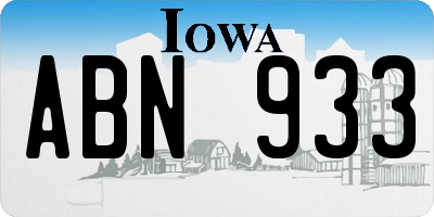 IA license plate ABN933