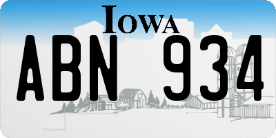 IA license plate ABN934