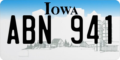 IA license plate ABN941