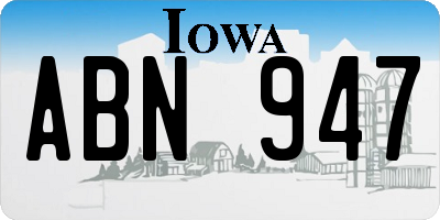 IA license plate ABN947