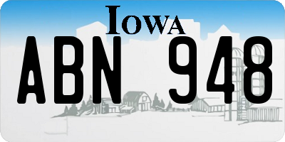 IA license plate ABN948