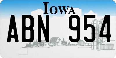 IA license plate ABN954