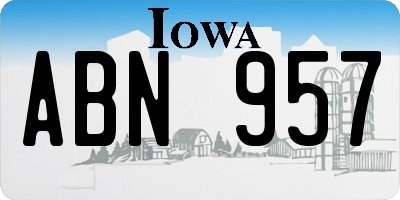 IA license plate ABN957
