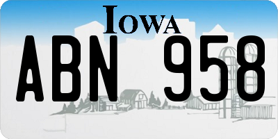 IA license plate ABN958
