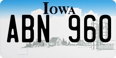 IA license plate ABN960