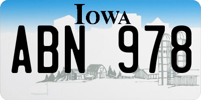 IA license plate ABN978
